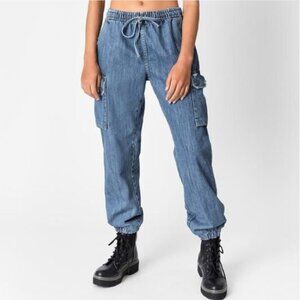 Carmar Lysander Denim Joggers Jeans Elastic Waist Drawstring Blue New Medium